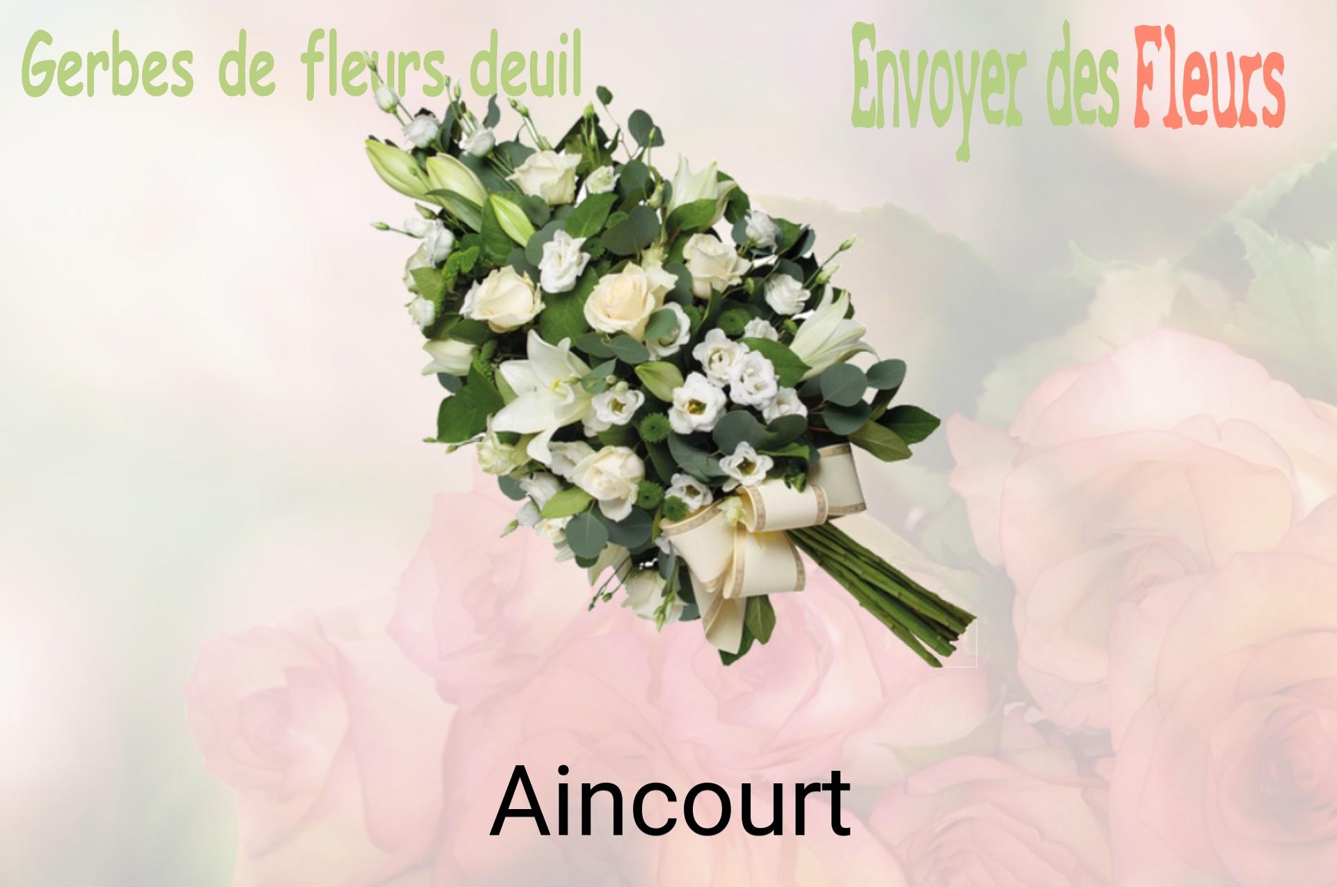 Gerbe de fleurs de deuil livrée à Aincourt